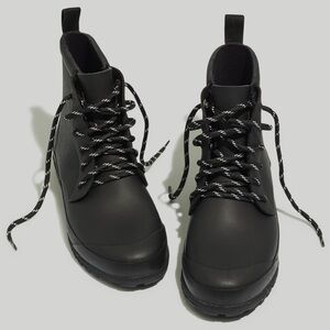 Madewell‎ The Lace Up Lugsole Rain Boot in Black Size 8
